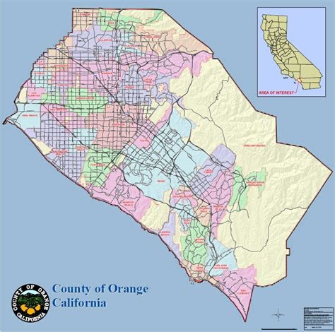 Map of Orange County CA